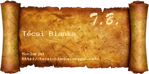 Técsi Bianka névjegykártya