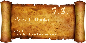 Técsi Bianka névjegykártya