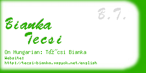 bianka tecsi business card